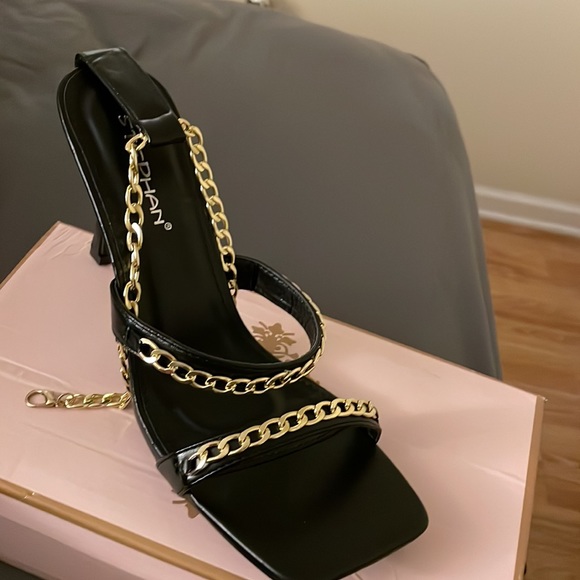 NWOT Chain anklet open toe stiletto heel Sandals 👡 - Picture 5 of 8